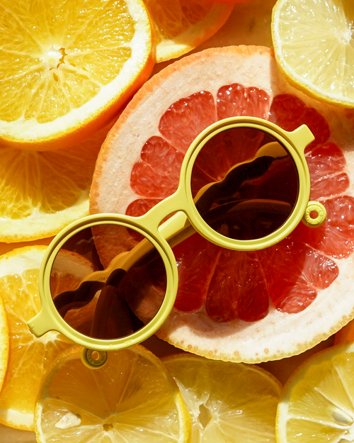 Lunettes de soleil Rondes - Bébé - Lime Green