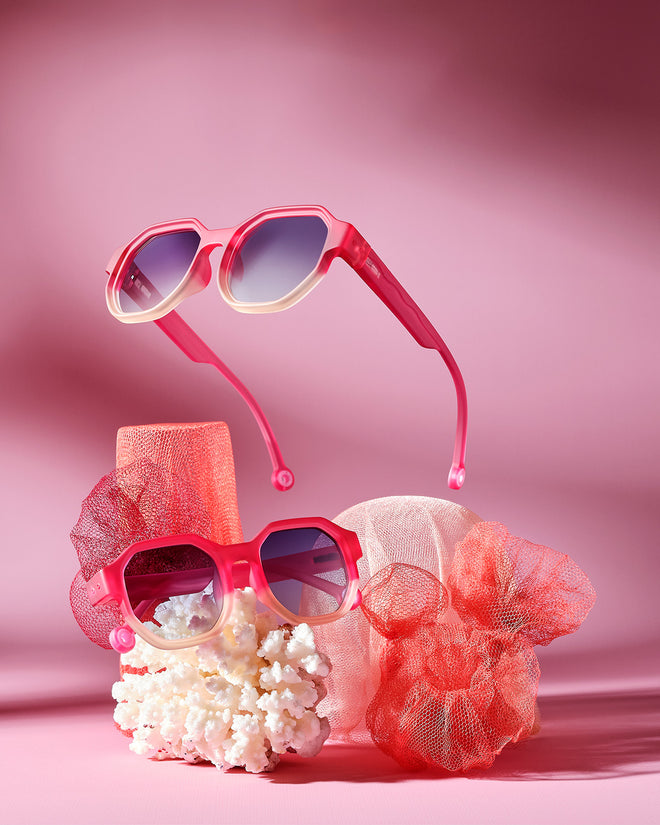 Junior #D Sunglasses Colorblock Coral