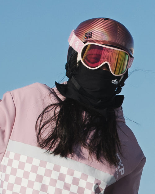 Adult Ski Goggle Snowflake Pink