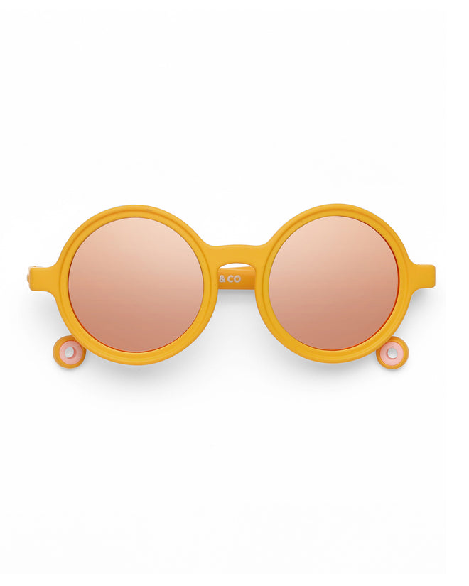 Toddler Round Sunglasses Crane Flower Yellow