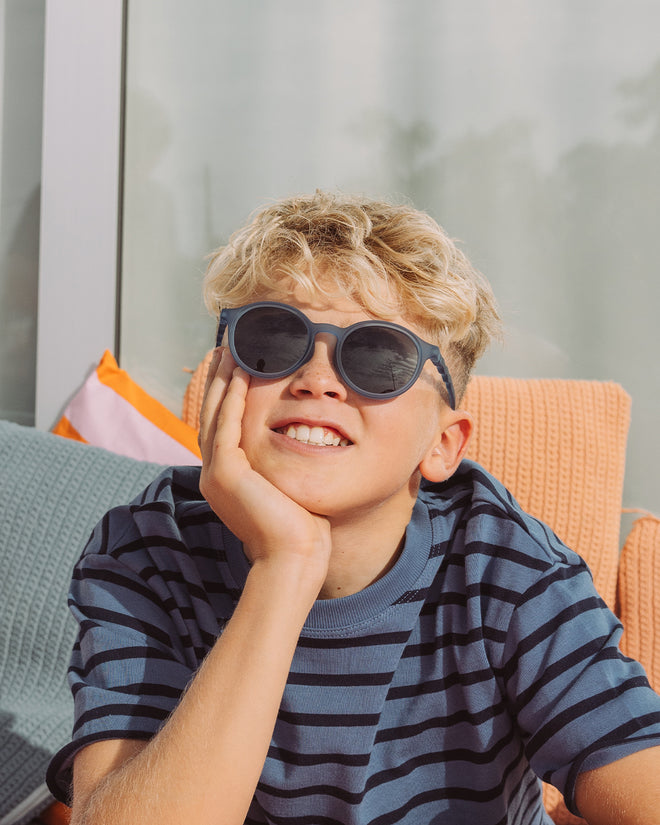 Junior Oval Sunglasses Navy Blue