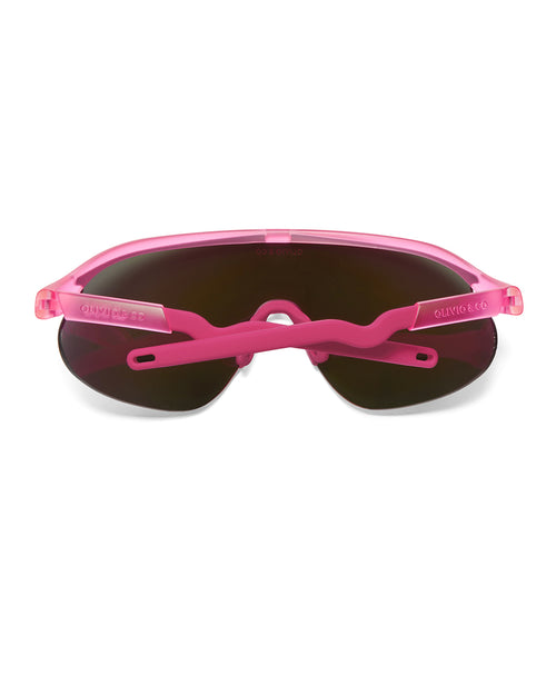 Adult Half-Rim Sports Sunglasses Flamingo Pink