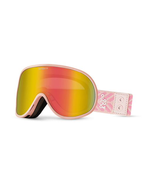 Adult Ski Goggle Snowflake Pink