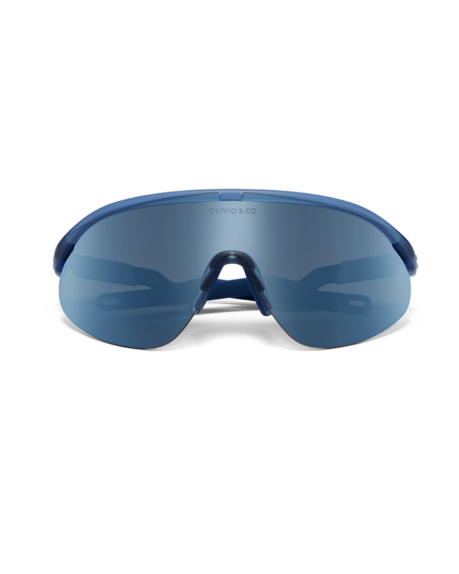 Kids Half-Rim Sports Sunglasses Azure Blue