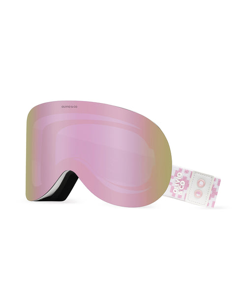 Adult Magnetic Ski Goggle Snowflake Pink