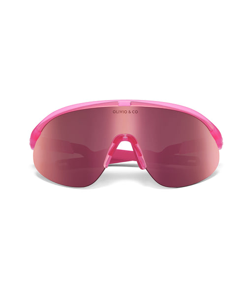 Kids Half-Rim Sports Sunglasses Flamingo Pink