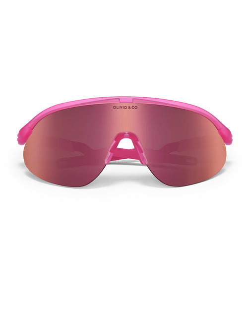 Adult Half-Rim Sports Sunglasses Flamingo Pink