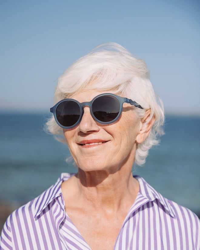 Teen & Adult Oval Sunglasses Navy Blue