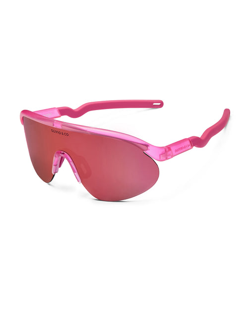 Adult Half-Rim Sports Sunglasses Flamingo Pink