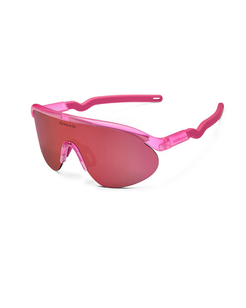 Kids Half-Rim Sports Sunglasses Flamingo Pink