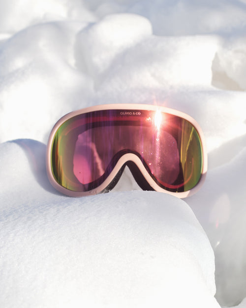 Adult Ski Goggle Snowflake Pink