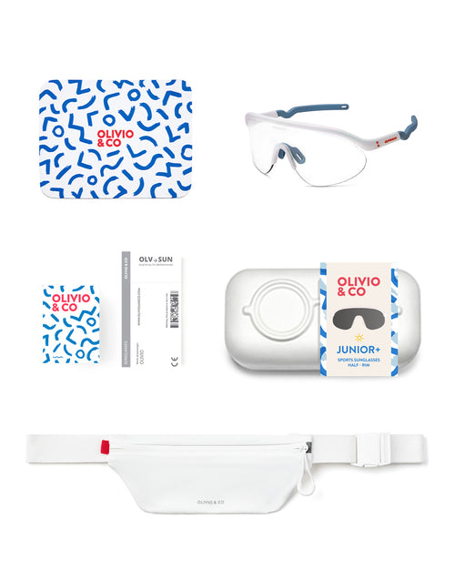 Junior Half-Rim Sports Sunglasses Ice Blue