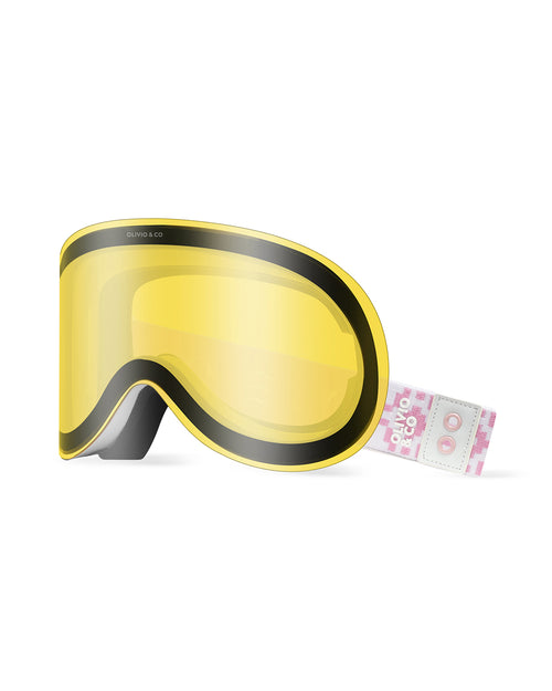 Adult Magnetic Ski Goggle Snowflake Pink