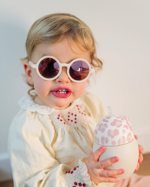 Baby Round Sunglasses Leopard Pink