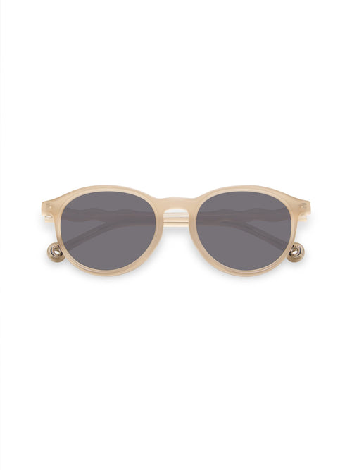 Lunettes de soleil ovales adulte+ Beige portées