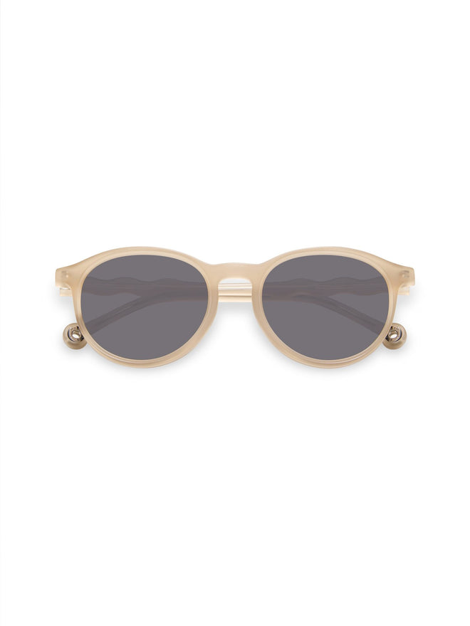 Lunettes de soleil ovales adulte+ Beige portées
