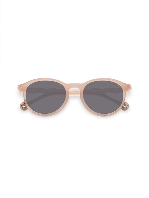 Lunettes de soleil ovales adulte+ Sand Beige portées