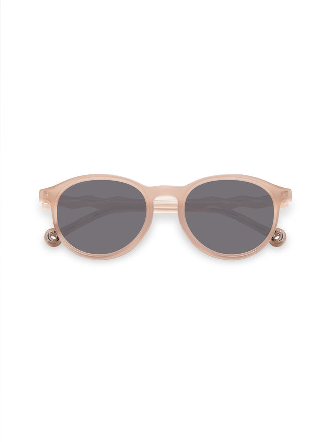 Lunettes de soleil ovales adulte+ Sand Beige portées