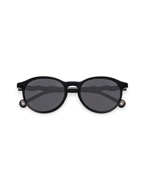 Lunettes de soleil ovales adulte+ Squid Noir portées